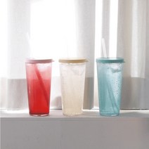 빨대컵 텀블러 670ml 로고 문구 인쇄 각인 단체주문, 블루
