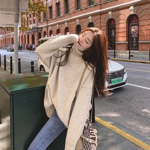 돌돌이니트 목폴라 스웨터 여성 겨울 가을 와이드 루즈핏 키치한 두꺼운 핏아우터 디자인감각 이너 풀오버 2656800815