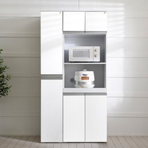 장인가구 세이지 LPM 1800 주방 수납장세트B(틈새+렌지), 화이트