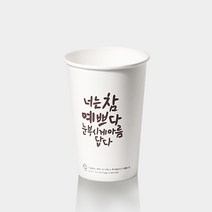 컵인 테이크아웃컵 13온스 너는참예쁘다 종이컵 1000개 디자인 인쇄 소량 홈파티, 1박스, 1000개입