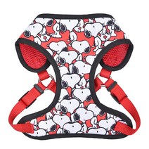 Peanuts for Pets Charlie Brown 스누피 레드 도그 하네스 라지 | 레드가 강조된 화이트 하네스 I 당김 없는 대형견용 모든 강아지용 의류 및 액세서리 65