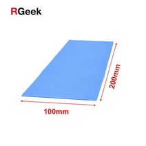 RGEEK GPU CPU 방열판 냉각 전도성 실리콘 패드 고품질 열 개스킷 6.0 W/mK 100mm * 100mm * 1mm 신제, [02] Size 100x200mm, [04] thickness 2mm