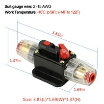 서킷 12V24V DC 리셋 회로 차단기 150A 80A 60A 40A 30A 20A 보험 태양 광전지 커넥터, 02 30A