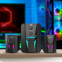 큐센 게이밍스피커 LED 2.1채널 PC방 컴퓨터 스피커