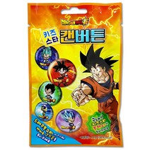 키즈스타 드래곤볼 캔디 핀버튼 뱃지 캔버튼 사탕, 3개, 10g