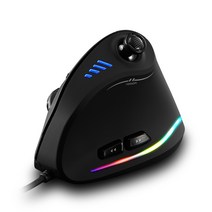 ZELOTES 젤로 떼 소유자 C-18 마우스 게임 조이스틱 수직 케이블 프로그램의 RBG 광 블랙 윤곽을 직립, 검정, 보통주