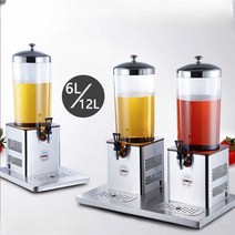 뷔페 호텔 음료수 주스 우유 디스펜서 연회장 행사, 단일 헤드 6리터/가열식/사각형 베이스