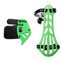 bicaster 양궁 손가락 탭 가드 + 전통 활 recurve 활 보호 장비 용 암 가드 세트, 녹색 - 큰