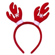 눈꽃장식 루돌프 사슴뿔 빨강 머리띠 동물머리띠 할로윈 30대