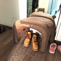 버쉬코리아 고양이 화장대 의자 패브릭 스툴 양털 인테리어, 커피브라운