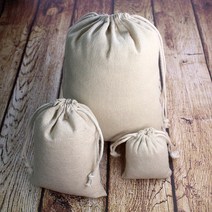 아이원더 빈티지 무지 복주머니 면 린넨 조리개 파우치