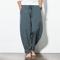 배기 조거 스타일 남성 하렘 바지 캐주얼 Streetwear 코튼 린넨 스웨트 발목 길이 M-5XL