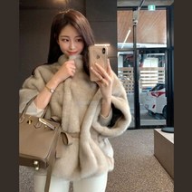 여성코트 밍크코트패션 퍼카라 숏자켓디자인 케이프룩
