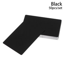 50Pcs 럭셔리 빈 금속 명함 휴대용 알루미늄 합금 카드 고객 DIY 레이저 조각 사무 용품, 01 50Pcs-black