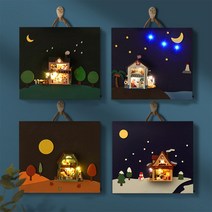 청년토이 DIY 벽걸이 일러스트 미니어처하우스, 겨울 산장