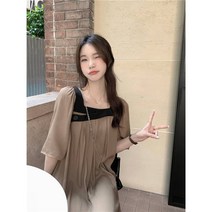 원피스 리조트 스타일 맥시 원피스 여성 여름 프렌치 스타일 사각 넥 오픈 쇄골 캐주얼 원피스