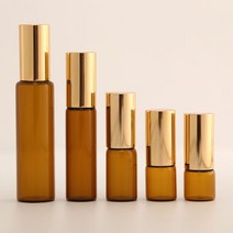 1 개/몫 2ML 3ML 5ML 10ML 롤 유리 병 앰버 유리 에센셜 오일 병 얇은 유리 병 샘플 테스트 병, 03 3ml_02 Gold cap