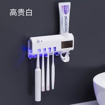 UV 스마트 칫솔 살균기 건조 칫솔걸이, 하얀색