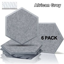 방음 벽 패널 스튜디오 KTV 방 어쿠스틱 6 개, African Grey, 12mm Highest Density, Large hexagon