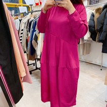 [비단소녀] 데일리 루즈핏 여성용 긴팔 라인 롱 원피스 홈웨어 빅사이즈 (5color)