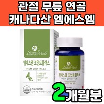 캐나다 조인트 nsm 디메틸설폰 엠에스엔 엠에스엠 비타민D 50대 60대 노인 여성 여자 무릎 무릅 연골 손가락 관절 글루코사민 중년 관절에 연골에 허리에 무릎에 좋은 영양제 추천, 1박스(2개월분)