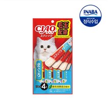 이나바 챠오 츄루스틱 헤어볼케어 참치 [TSC-126] 고양이 간식 60g, 12개