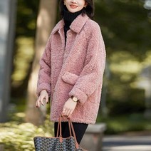 자켓 싱글 브레스트 라펠 코트 여성용 새로운 패션 플러스 벨벳 두껍고 따뜻한 여성 겉옷 2021 가을 겨울