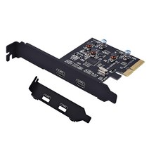 PCI-E PCI Express 4X to USB 3.en 2 1bps 2포트 타입 C 확장 카드 에스테디아 칩셋 윈도우 7/8/8.1/10/리눅스 커널용 2X TOTOVIN