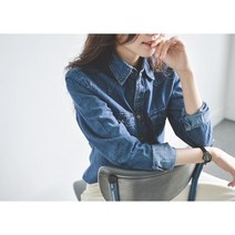 [케익] 청 여성 데님 남방 루즈핏 셔츠 빅사이즈 워싱 LKE