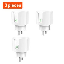 CORUI-Tuya 스마트 플러그 20A 전원 모니터 Alexa Google 홈 음성 제어 스마트 라이프 앱 음성 제어 WIFI 스마트 전원 소켓, 3pcs