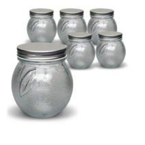 엠글라스 레몬 500 과일모양 잼병, 450ml, 12개