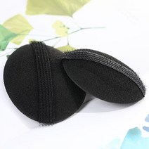 다파요 1세트+1세트 벨크로 헤어뽕 스펀지 2종세트 뒷머리 볼륨업 정수리 헤어 패드, 블랙2종(1세트)+블랙2종(1세트)