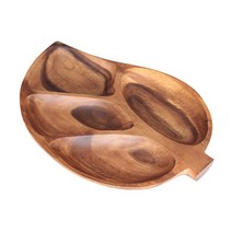 원목 나뭇잎 안주 다과접시 4칸 l 안주접시 나무그릇