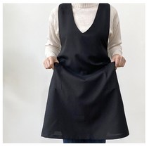 모던 원피스 앞치마 블랙 브이넥 앞치마 어린이집 매장 음식점 교회 화원 주방 앞치마