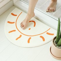 스타일리브 극세사 미니 발매트 반달 스마일 햇님 발배트 욕실/주방/화장실/현관, 스마일 햇님(주황)