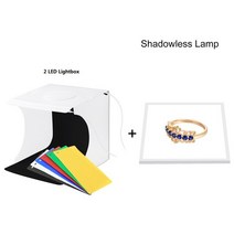 멀티 셋톱박스 PULUZ-미니 사진 스튜디오 2led 조명 박스 1100LM 사진 상자 조명 스튜디오 촬영 텐트 상, 02 Add Shadowless Panel