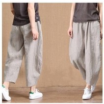 F0742 4컬러 루즈핏 시원한 밴딩바지 면마바지 여름