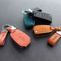 쌍용 코란도스포츠 키케이스 푸에블로 천연소가죽 키커버 키홀더, 4버튼 SS-01-차콜블랙, 가죽줄 각인X