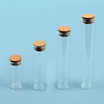 socean 인테리어 코르크 마개 원통 말린 꽃잎 모래 유리병 둥근 원형 통 글래스 보틀 수공예 재료 수납통 휴대용 화, 100mm