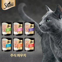 쉬바 파우치 고양이 수제 간식 고양이간식, 24개, 4 주식파우치 참치와 연어