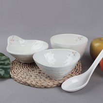 오메가키친 안개꽃 멜라민 공기 시리즈 예쁜그릇 한식 업소용 식기 연마블 (미니볼 후식볼 국물 덴다시), 41-1)안개꽃 탕기(20호 6330)