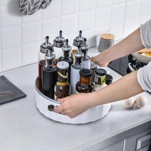 화장품 양념통 원형 다용도 수납대 회전 트레이 회전트레이 화장대정리 양념통정리 화장품트레이 원형트레이 양념정리대 화장품수납 다용도수납 조미료수납 회전수납판, ◎상품_소◎