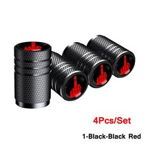 자동차부품 AUTCOAT 4 개/대 자동차 타이어 밸브 모자 해골 휠 공기 스템 캡 스타일링 먼지 커버, 01 1-Black-Black Red