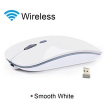 무선 마우스 충전식 컴퓨터 블루투스 USB 자동 RGB 인체 공학적 노트북 PC 용, 2.4G USB White, CHINA