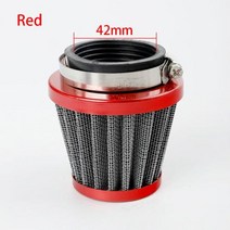 오토바이 에어 필터 35mm 38mm 42mm 48mm 범용 적합 50cc 110cc 125cc 140cc ATV 스쿠터 핏 더트 바이크용, red 42mm, red 42mm