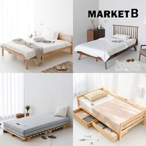 마켓비 원목침대 프레임 매트리스 슈퍼싱글 소나무 자작나무 갈비살 MK0010, RAVIE-단색