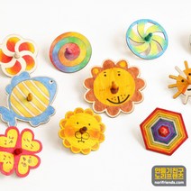 나무팽이 동물 도형 만들기재료 전통놀이 장난감, 국화꽃