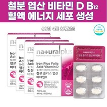 철 엽산 비타민b12 비타민d 4가지복합기능성 여성철분제 청소년 어리러움영양제 음식 중학생 신진대사촉진