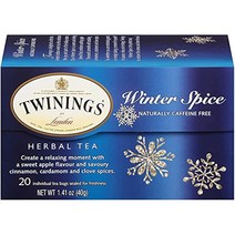 Twinings Tea 잉글리시 애프터눈 티 - 카페인 함유 블랙 티백 개별 포장 20개, 옵션 15,윈터 스파이스, 옵션 01,20개(1팩)