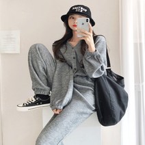 문비글 코디기분전환 스트링 조거 니트 점프수트 pt685